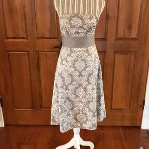 LOFT Gray Damask Dress